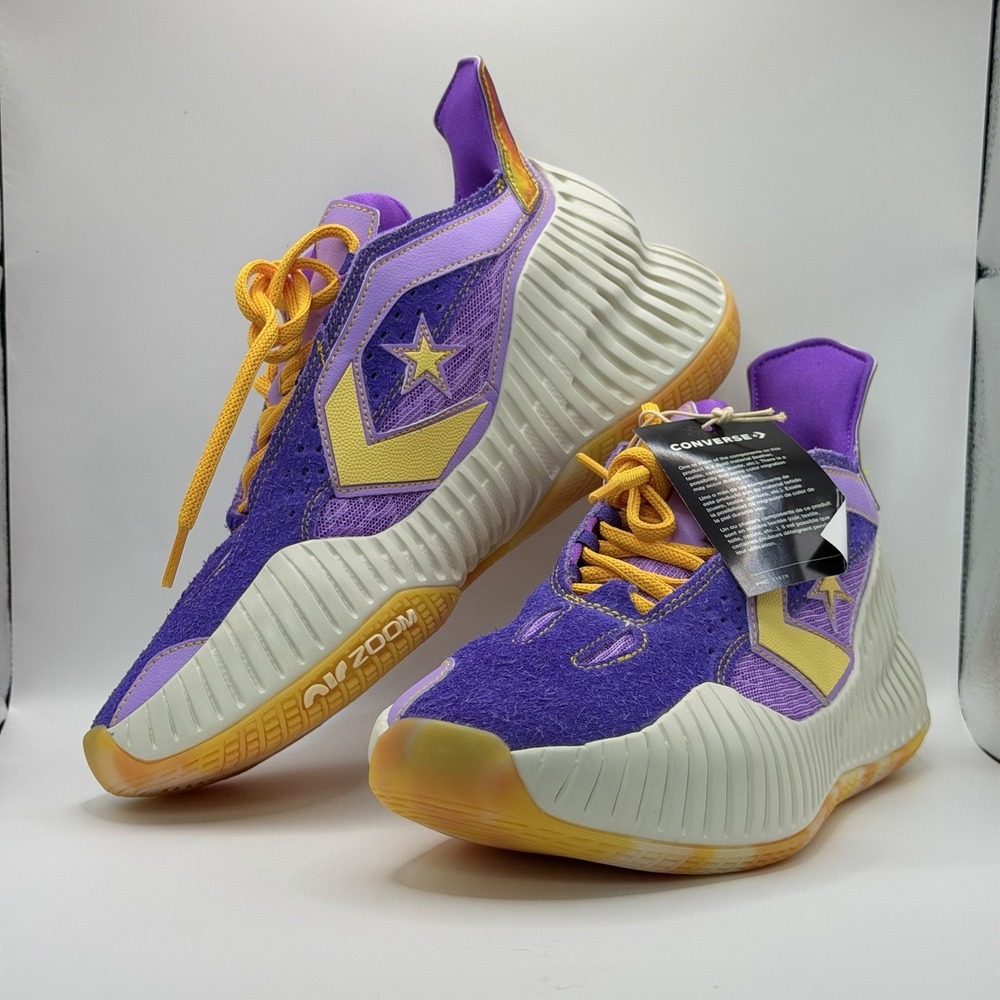 Converse All Star BB Prototype CX Mid Mens 8 Basketball Shoe Purple Gold A03695C